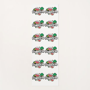 Cute Palestine word surrounded by watermelons tree Yoga Mat