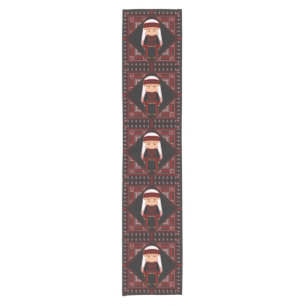 cute Palestinian girl Embroidery red tatreez   Short Table Runner