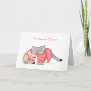 Cute Pallas's cats in love Valentine's card