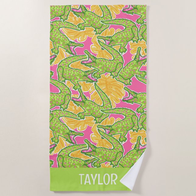 Cute Palm Beach Alligators Towel (Front)