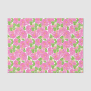 Cute Palm Beach Pink Hibiscus Flowers Tissue Paper
