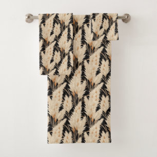 Cute Pampas grass tiled pattern  Bath Towel Set