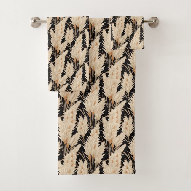 Cute Pampas grass tiled pattern  Bath Towel Set (Insitu)
