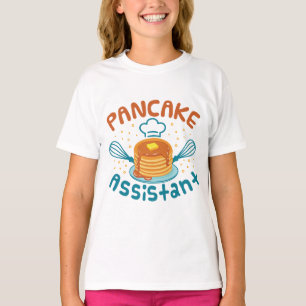 Cute Pancake Assistant Pancakes Maker Kids T-Shirt