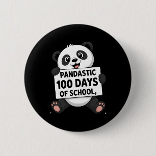 Cute Panda 100 Days At School 6 Cm Round Badge