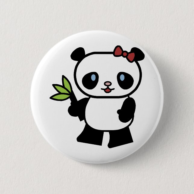 Cute Panda 6 Cm Round Badge (Front)