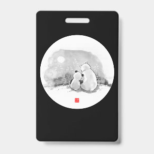 Cute Panda And Polar Bear Animal Lover ID Badge