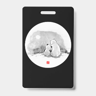 Cute Panda And Polar Bear Animal Lover ID Badge
