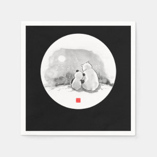 Cute Panda And Polar Bear Animal Lover Napkin