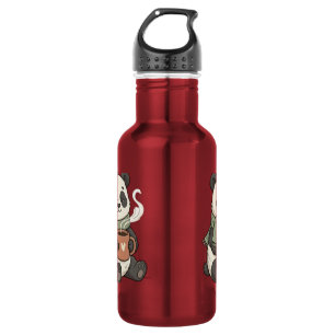 Cute Panda - Animal Cafe Illustration 532 Ml Water Bottle