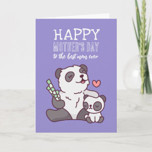 Cute Panda Animal Cartoon Happy Mother's Day Card