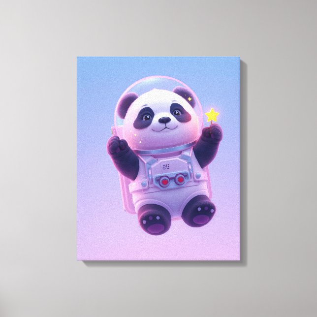 Cute Panda Astronaut Kids Wall Art – Funny Space  (Front)