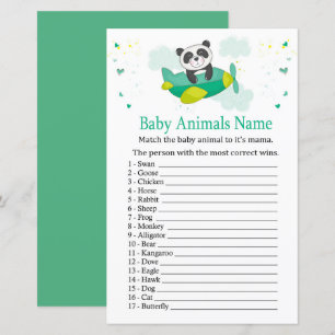 Cute panda Baby Animals Name Game