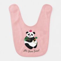 Cute Panda Baby Bib (Baby Pink)