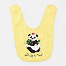 Cute Panda Baby Bib (Pastel Yellow)