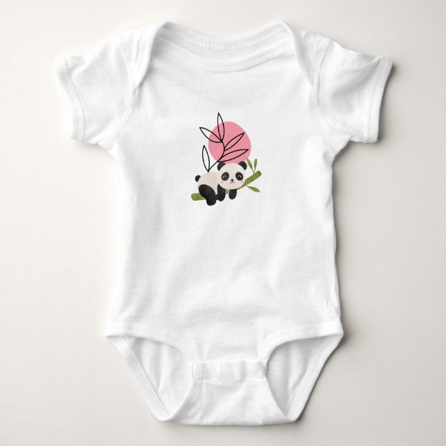 Cute Panda Baby Bodysuit (Front)