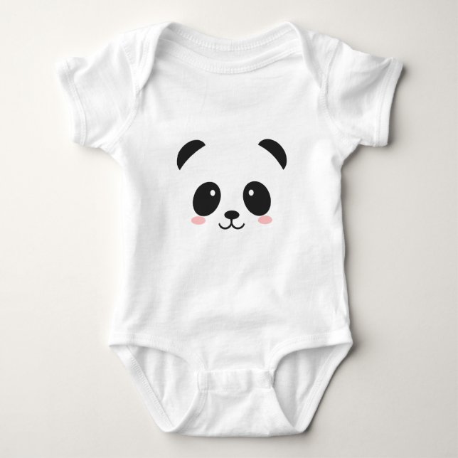 Cute Panda Baby Bodysuit (Front)