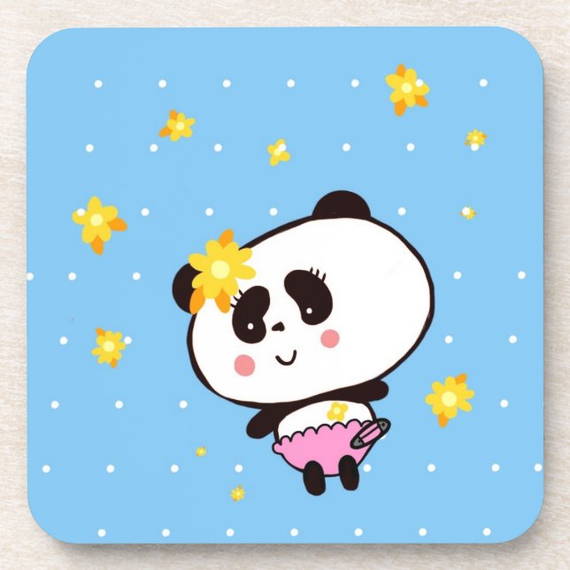 Cute Panda Baby customised Coaster (Front)