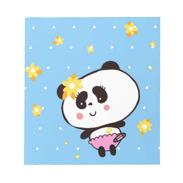 Cute Panda baby perxonalized Notepad (Front)