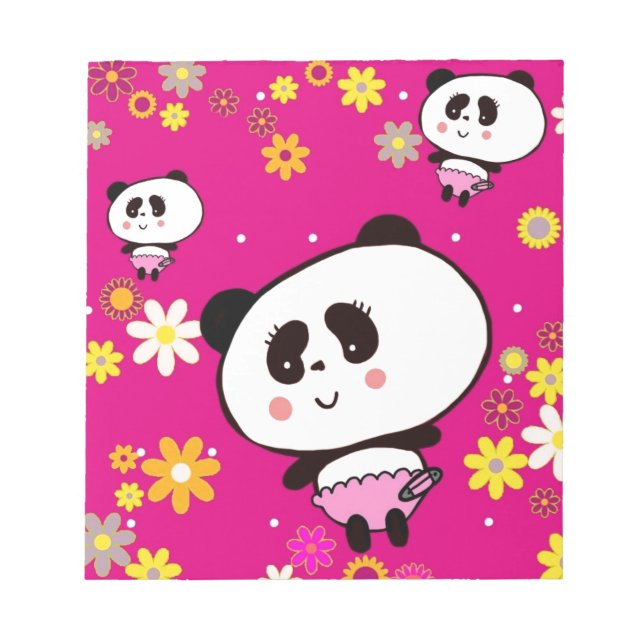 Cute Panda baby perxonalized Notepad (Front)