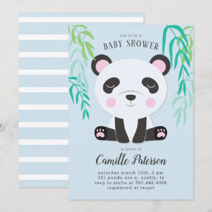 Cute Panda Baby Shower Invitation