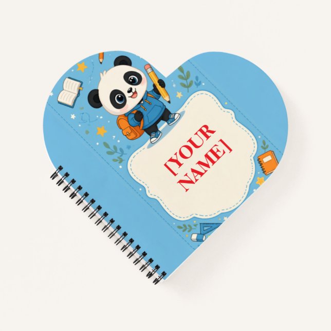 Cute Panda Back to School Note Notebook (Front)