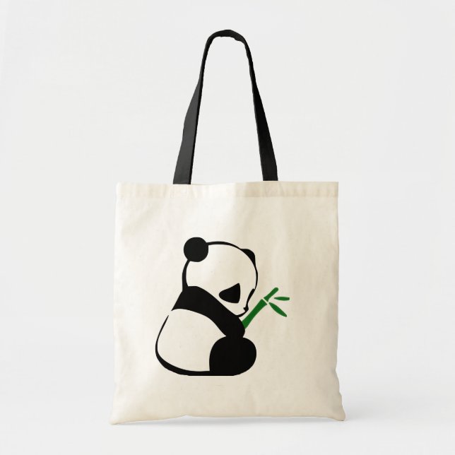 Cute Panda bamboo Tote Bag (Front)