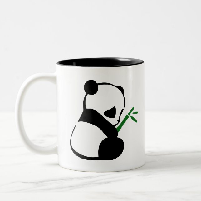 Cute Panda bamboo Two-Tone Coffee Mug (Left)