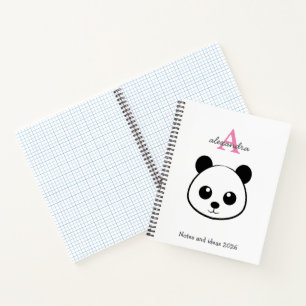 Cute Panda Bear 2026 Notebook – Personalized