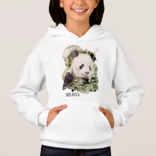 cute panda bear add name girls Hoodie 