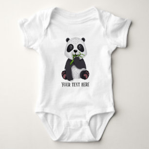cute panda bear add text unisex baby bodysuit