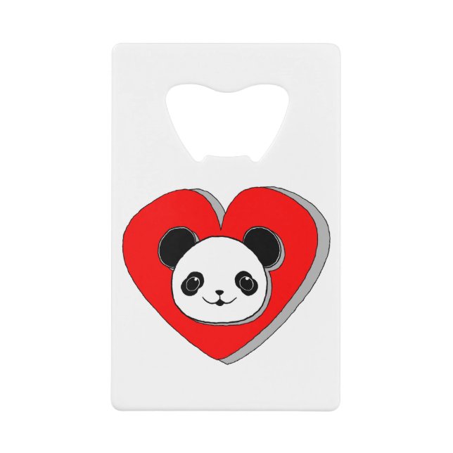 Cute Panda Bear And Red Heart Drawing (Front)