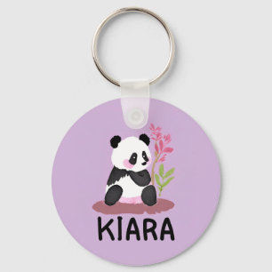 Cute panda bear animal sweet personalised name  key ring