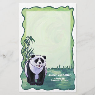 Cute Panda Bear Art Personal Stationery