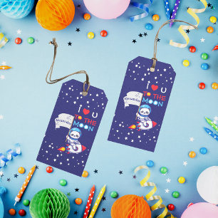 Cute Panda Bear Astronaut On Rocket Ship Kids  Gift Tags