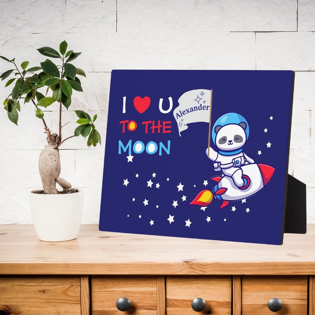 Cute Panda Bear Astronaut On Rocket Ship Kids  Plaque (Creator Uploaded)