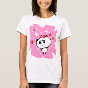 Cute Panda Bear Baby Girl Kawaii Art by LeahG T-Shirt