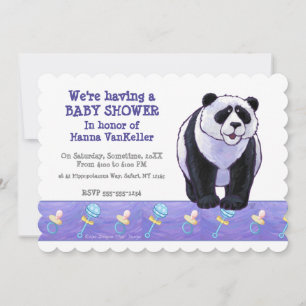Cute Panda Bear Baby Shower Invitation