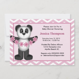 Cute Panda Bear Baby Shower Invitation