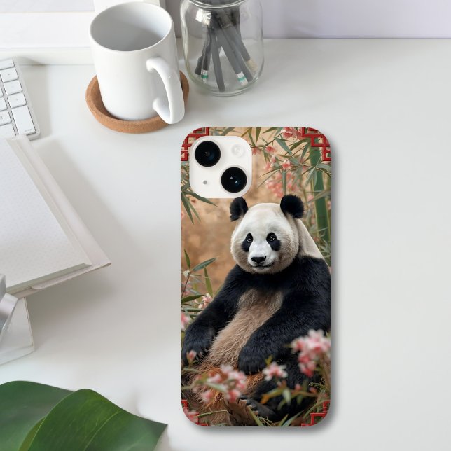 Cute Panda Bear Bamboo Art Case-Mate iPhone Case (Creator Uploaded)