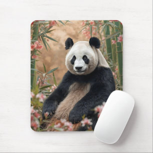Cute Panda Bear Bamboo Art Mouse Mat