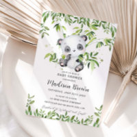Cute Panda Bear Bamboo Greenery Baby Shower