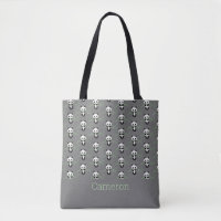 Cute Panda Bear Bamboo Pattern Grey Custom Name