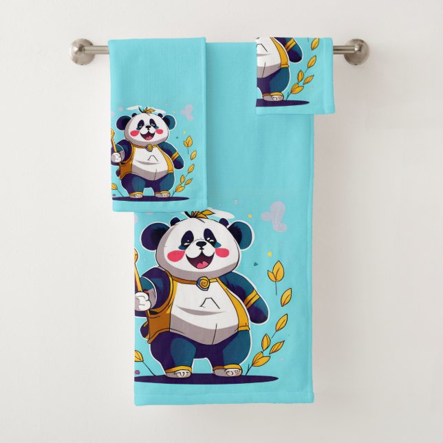 Cute Panda Bear bath towel set (Insitu)