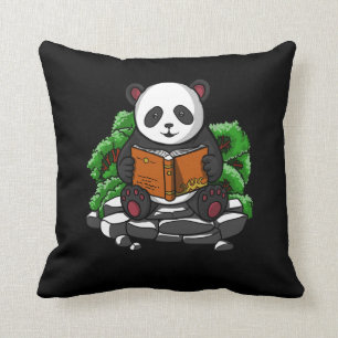 Cute Panda Bear Book Reading Lover Animal Cushion