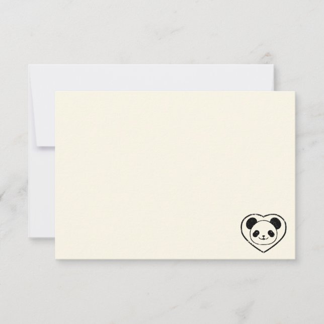 Cute Panda Bear Cartoon Blank Cream Off White Card (Front)