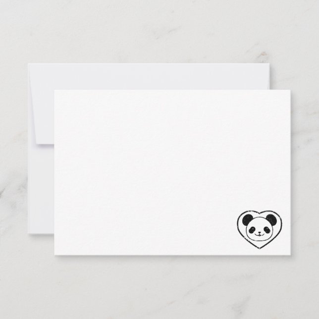 Cute Panda Bear Cartoon Blank Custom Card (Front)