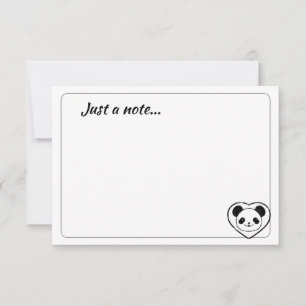 Cute Panda Bear Cartoon Custom Just a Note Card