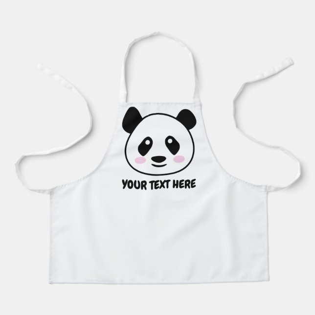 Cute panda bear cartoon kid's cooking and baking apron (Front)