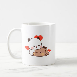 Cute Panda bear couple hugin, bubu and dudu love Coffee Mug